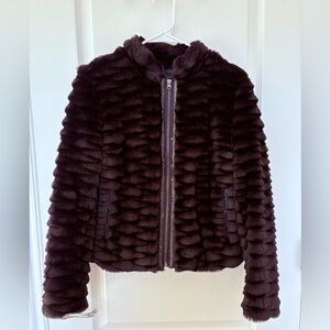 Bebe Black Faux Fur Jacket
